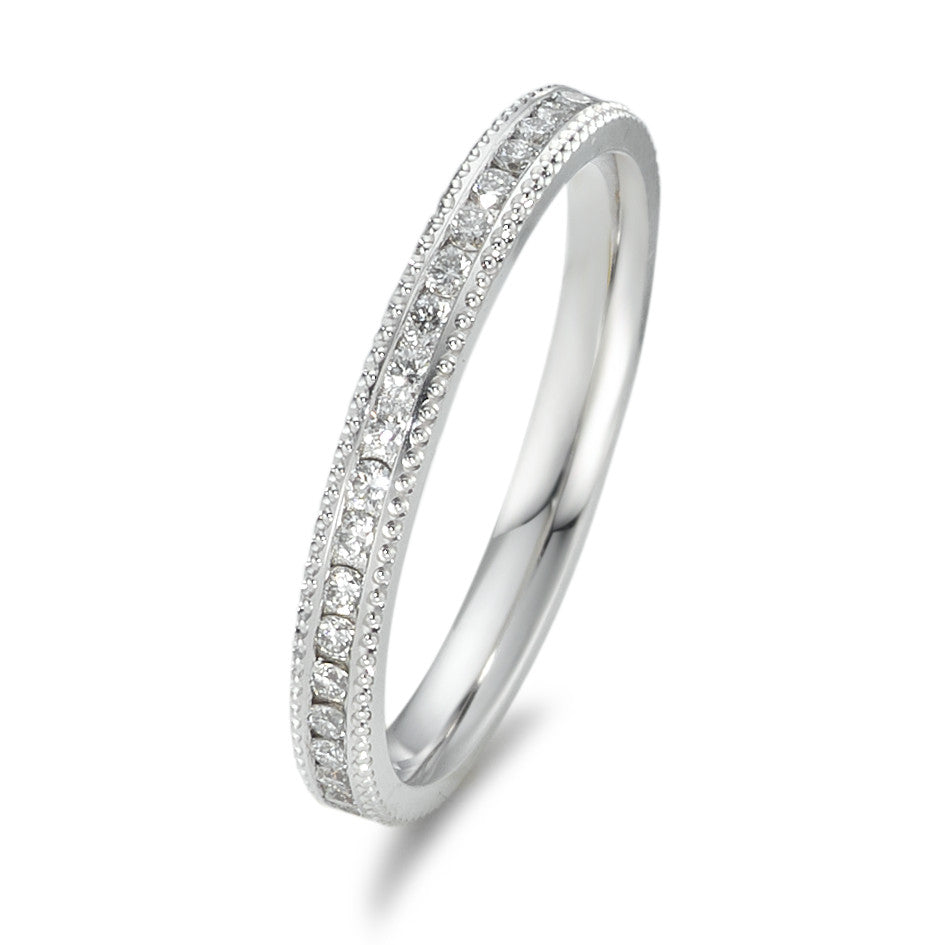 Memory ring 18k White Gold Diamond 0.41 ct, 41 Stones, w-si