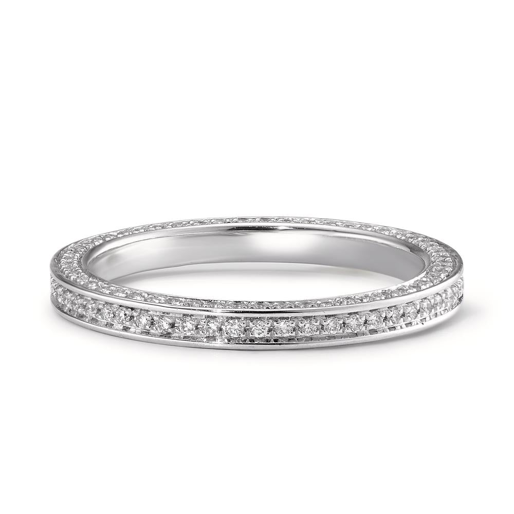 Memory ring 18k White Gold Diamond White, 0.50 ct, 155 Stones, w-si