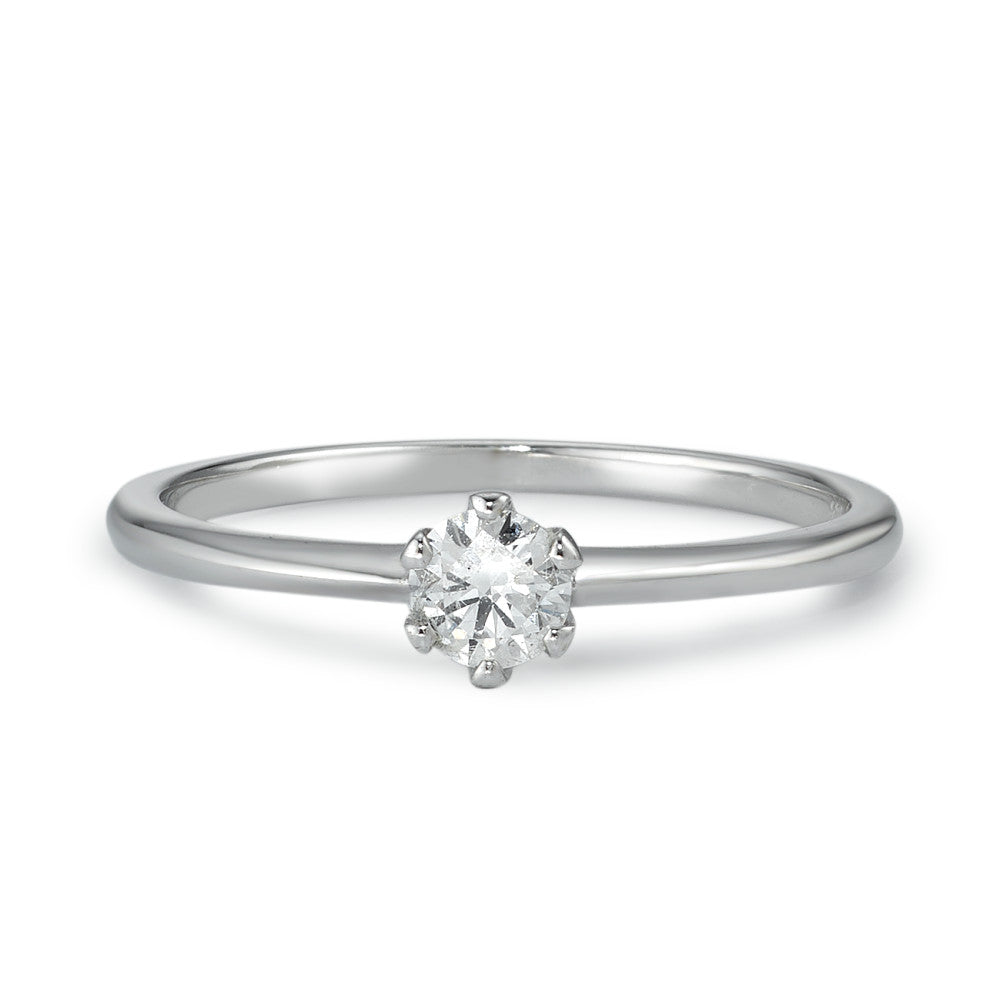 Solitaire ring 14k White Gold Diamond 0.20 ct, w-si