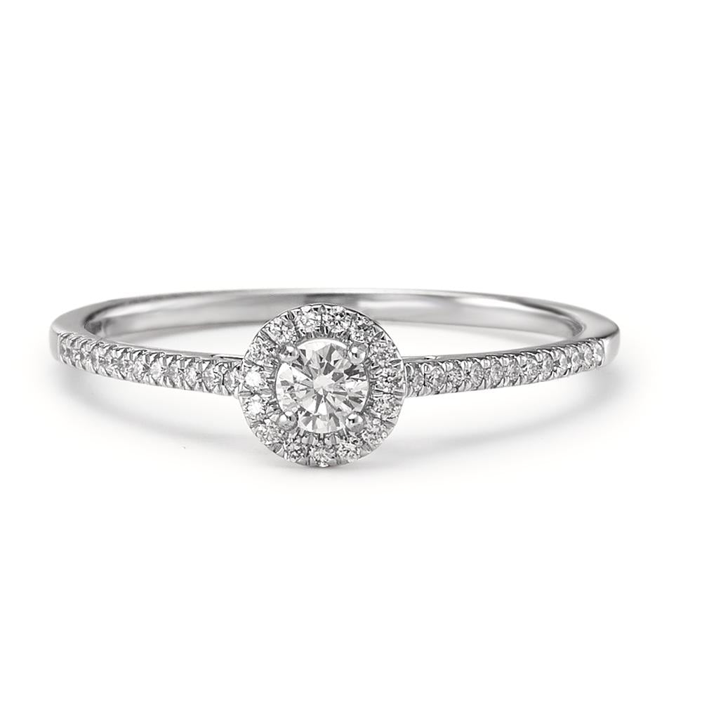 Solitaire ring 18k White Gold Diamond 0.21 ct, w-si