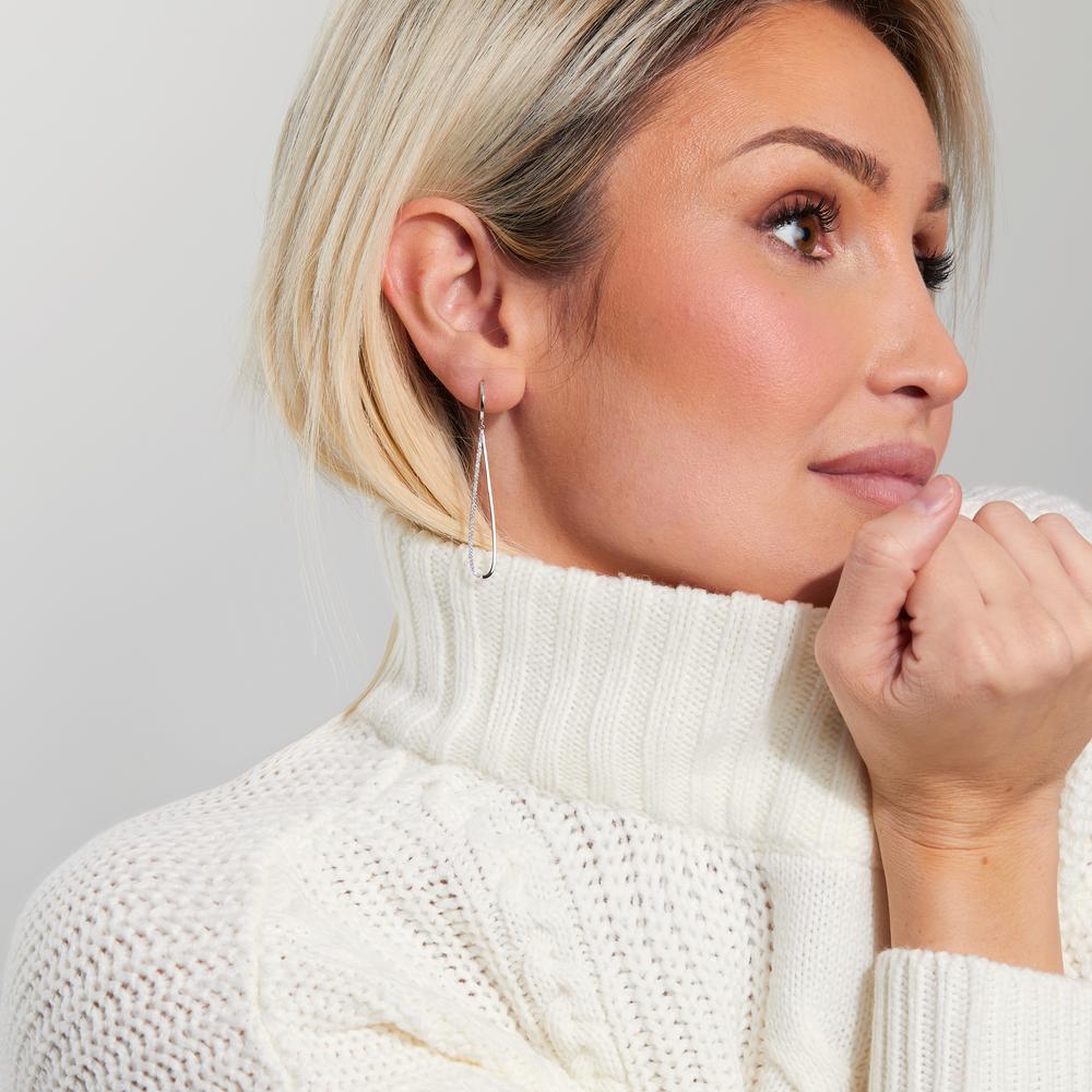 Drop Earrings 18k White Gold Diamond 0.14 ct, w-si