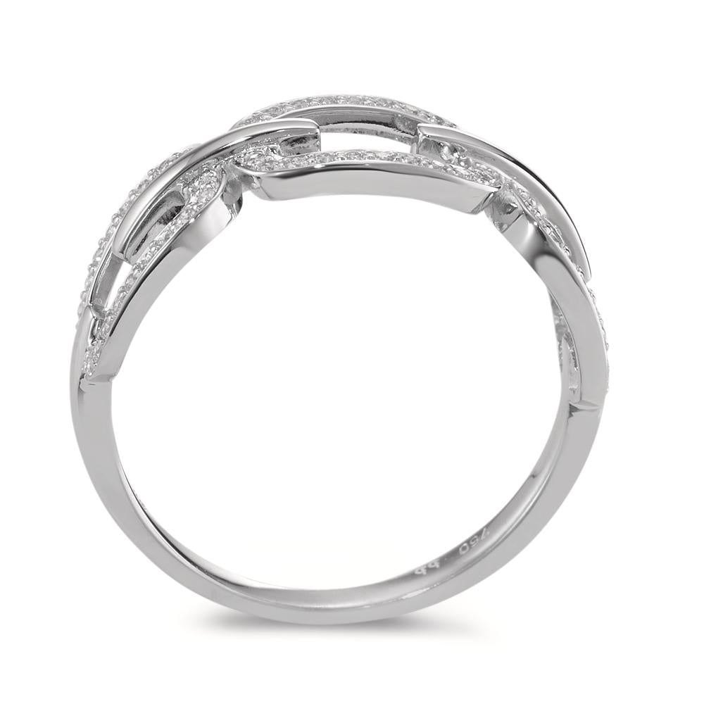 Ring 18k White Gold Diamond 0.20 ct, brilliant, w-si