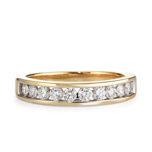 Ring 18k Yellow Gold Diamond 0.50 ct, 10 Stones, w-si