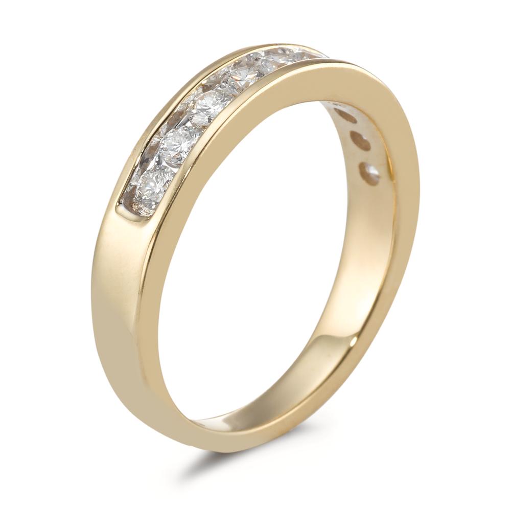 Ring 18k Yellow Gold Diamond 0.50 ct, 10 Stones, w-si