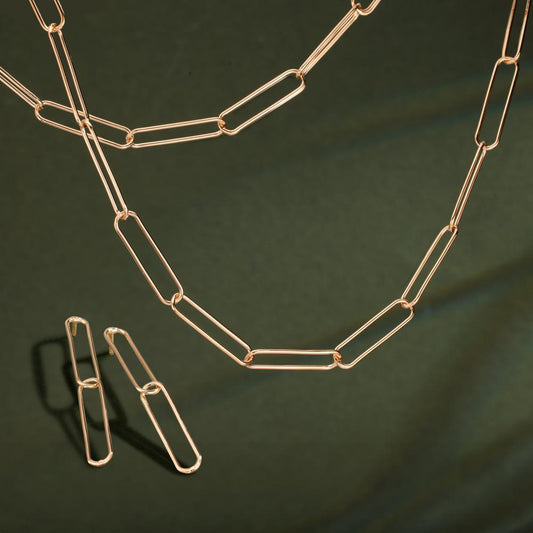 Necklace Bronze Yellow Gold plated 39-44 cm