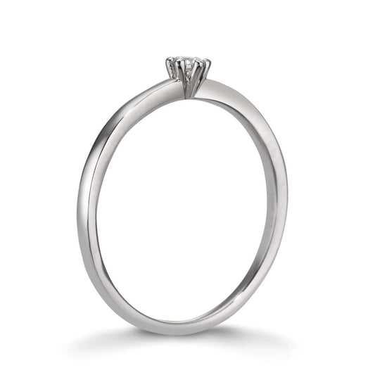 Solitaire ring Platinum 950 Diamond White, 0.07 ct, brilliant, w-si