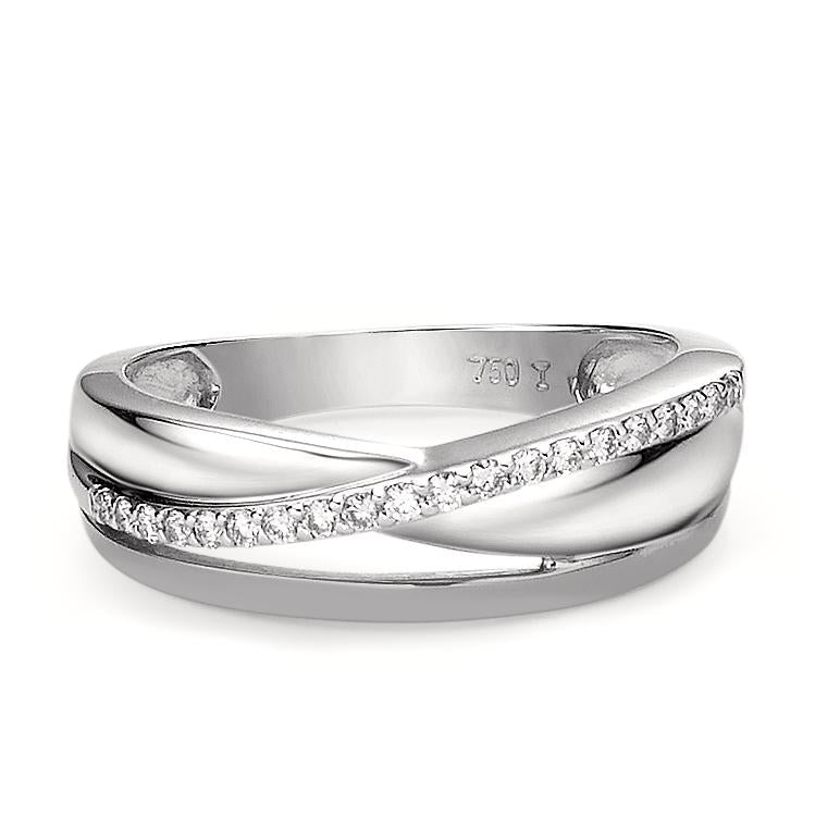 Ring 18k White Gold Diamond 0.15 ct, 20 Stones, w-si