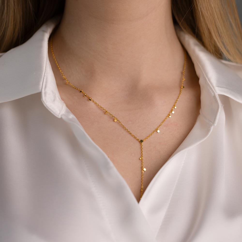 Necklace Silver Yellow Gold plated 46-51 cm