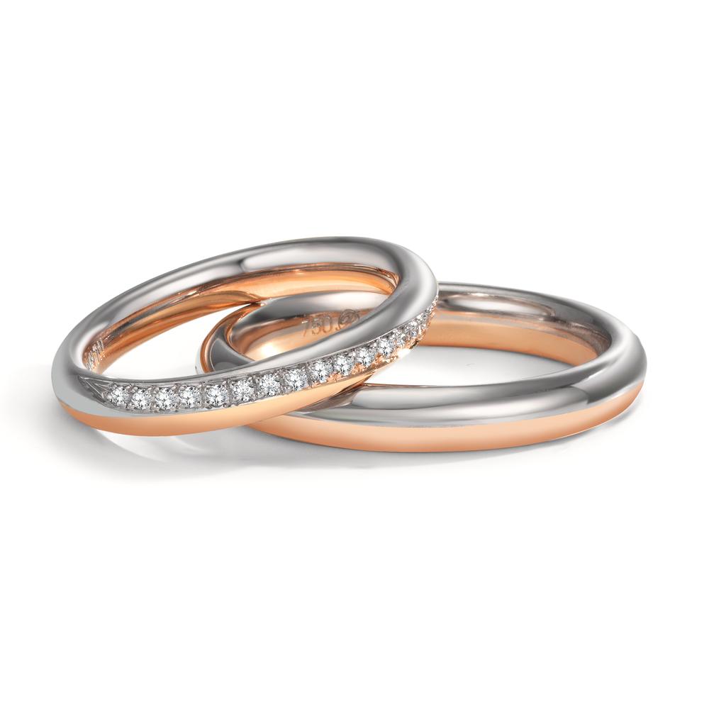 Wedding Ring 18k White Gold, 18k Rose Gold