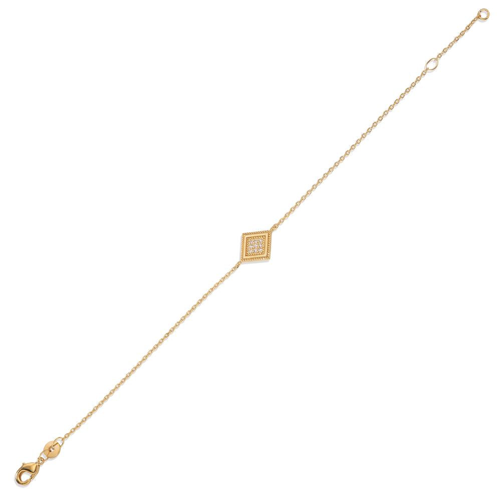 Bracelet Bronze Zirconia 9 Stones Gold plated 16-18 cm