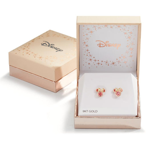 Stud earrings 9k Yellow Gold Zirconia Rose, 6 Stones Ø8 mm