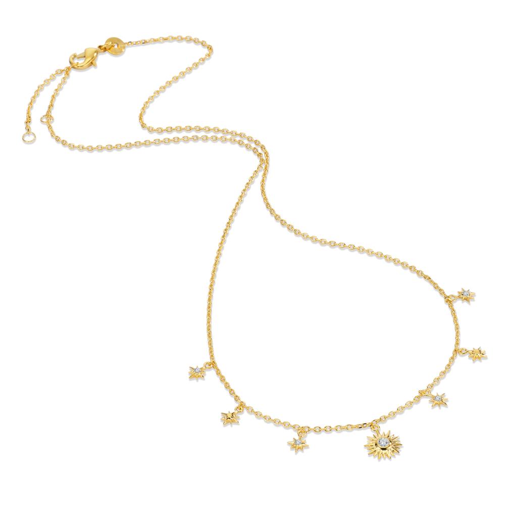 Necklace Bronze Zirconia 7 Stones gold plated 3 microns Star 40-45 cm