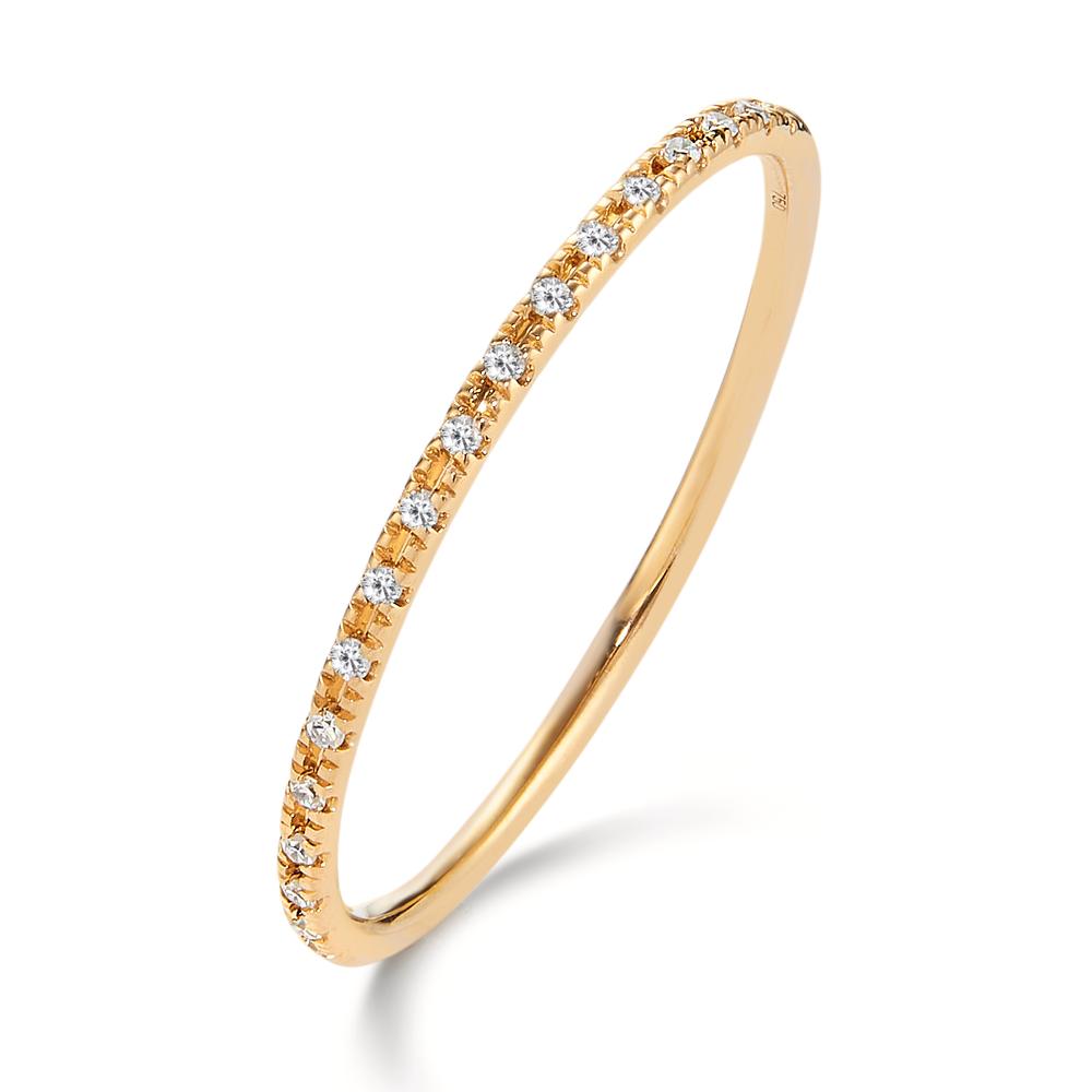 Memory ring 18k Yellow Gold Diamond ct, 18 Stones, w-si