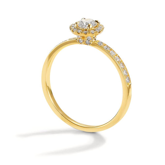 Memory ring 18k Yellow Gold Diamond 0.50 ct, w-si Ø6.5 mm