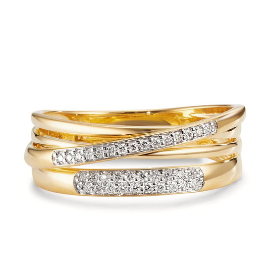 Ring 18k Yellow Gold Diamond 0.14 ct, w-si
