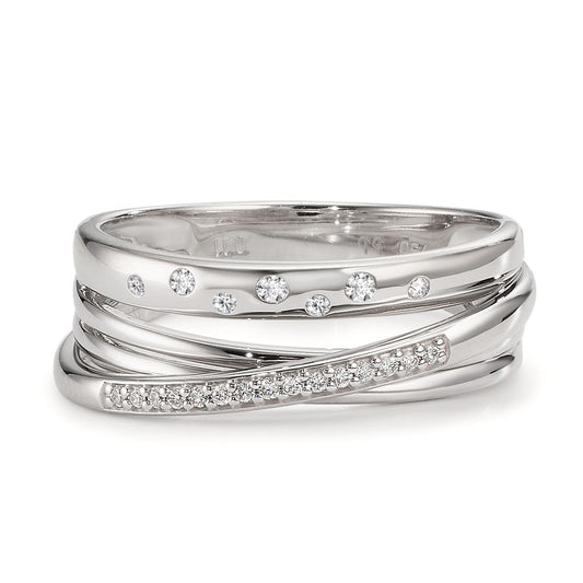 Ring 18k White Gold Diamond 0.11 ct, w-si