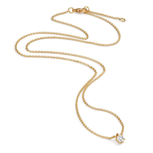 Necklace 18k Yellow Gold Diamond 0.15 ct, w-si 40-42 cm