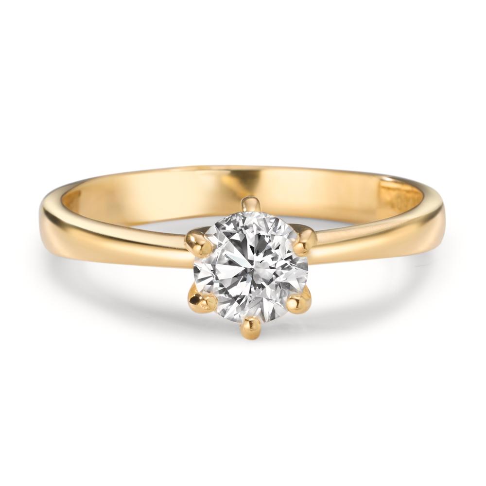 Solitaire ring 18k Yellow Gold Lab-grown Diamond 0.50 ct, w-si