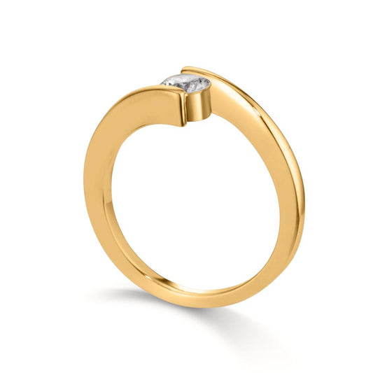 Ring Silver Zirconia Yellow Gold plated