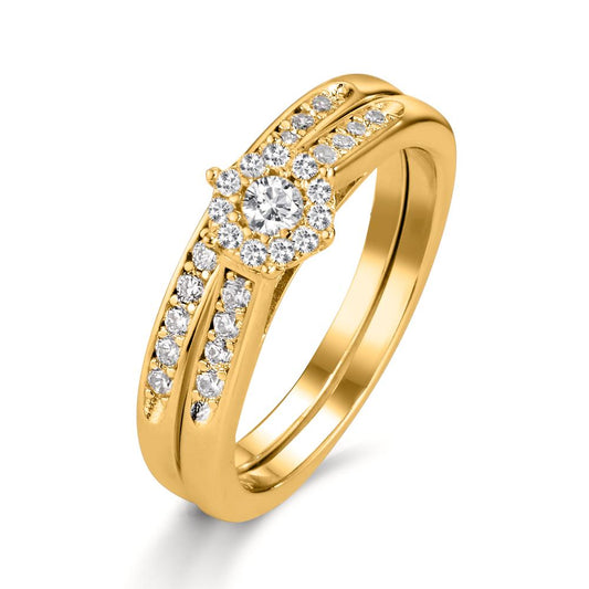 Ring Silver Zirconia Gold plated