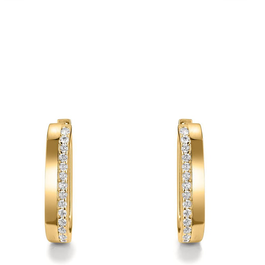 Hinged hoop Silver Zirconia 28 Stones Yellow Gold plated