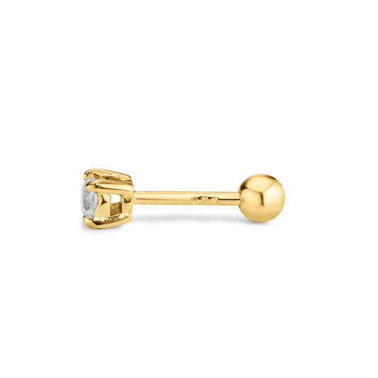 Piercing Silver Zirconia Yellow Gold plated Ø3 mm