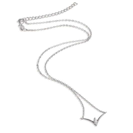 Necklace Silver Zirconia Rhodium plated 40-45 cm