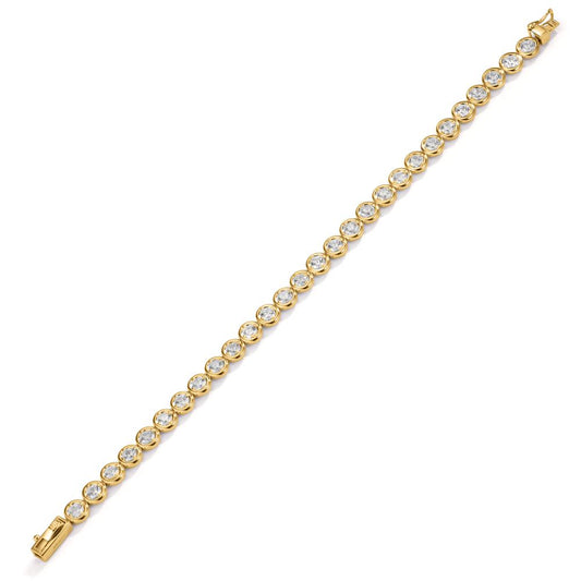 Bracelet Silver Zirconia 28 Stones Gold plated 17 cm
