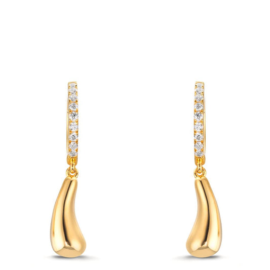 Hinged hoop Silver Yellow Gold plated