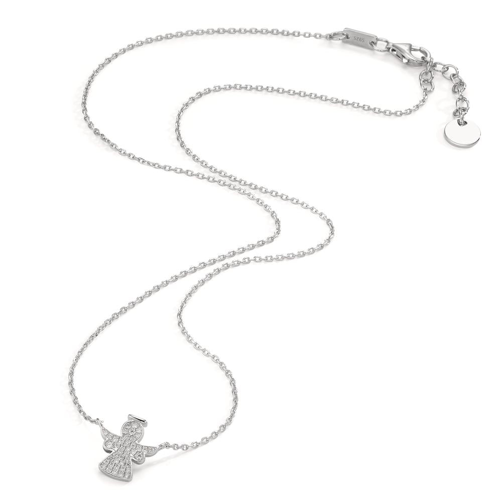 Necklace Silver Zirconia Rhodium plated Guardian Angel 40-43 cm