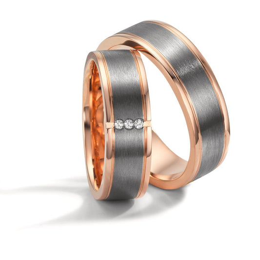 Wedding Ring 14k Red Gold, Tantal 999