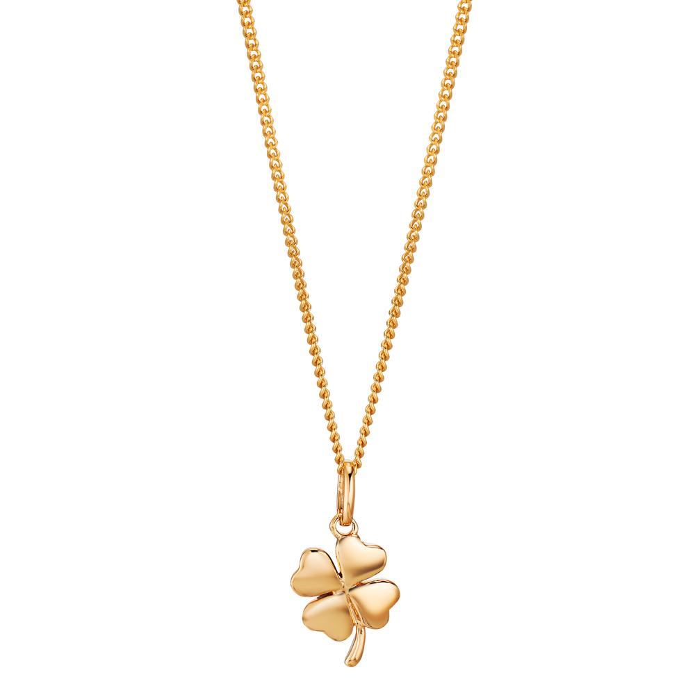 Pendant Bronze Zirconia gold plated 3 microns Cloverleaf Ø10 mm