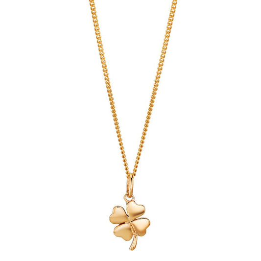 Pendant Bronze Zirconia gold plated 3 microns Cloverleaf Ø10 mm