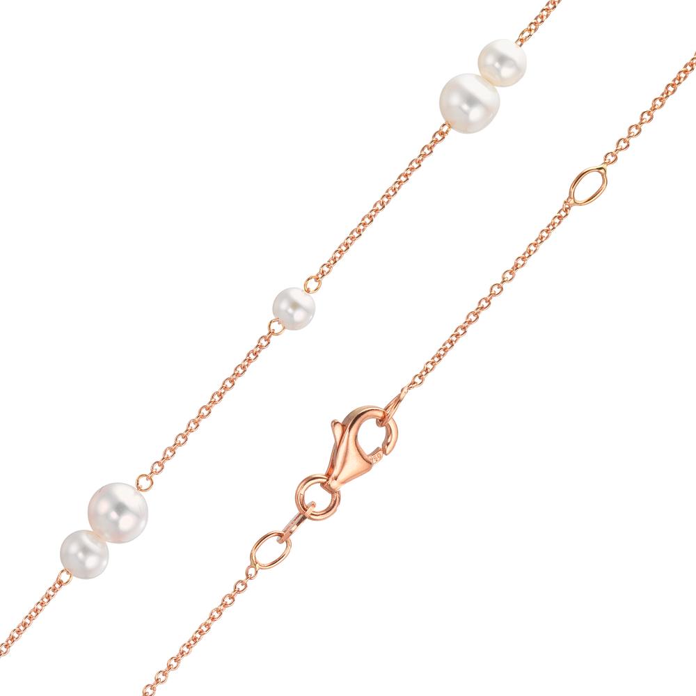 Necklace 18k Red Gold Freshwater pearl, 23 Pearls 3-5 mm 41.5-44 cm
