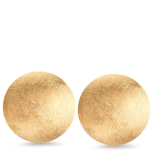 Stud earrings Silver Yellow Gold plated Ø22 mm