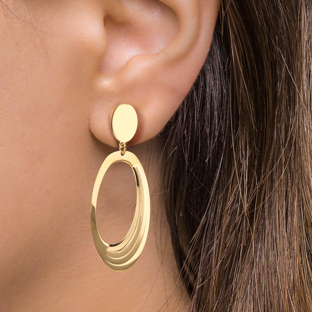 Drop Earrings Silver Yellow Gold plated