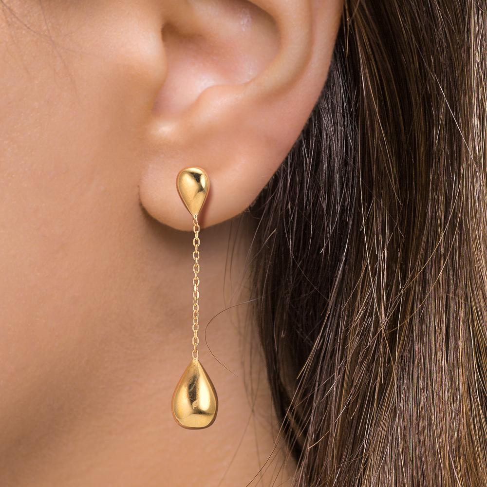 Drop Earrings Silver Yellow Gold plated