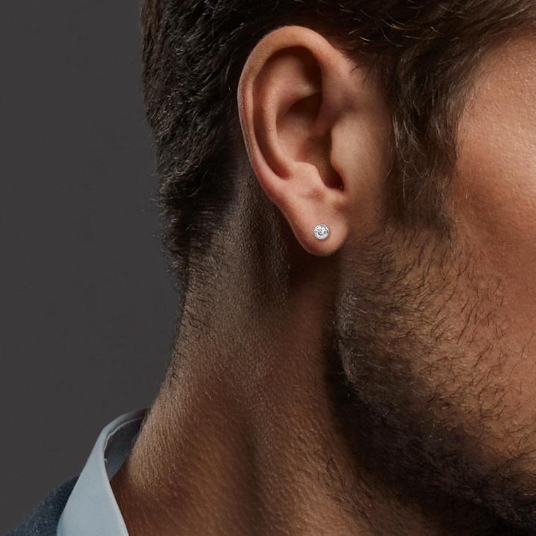 Stud earrings 9k White Gold Zirconia 2 Stones Ø3.2 mm