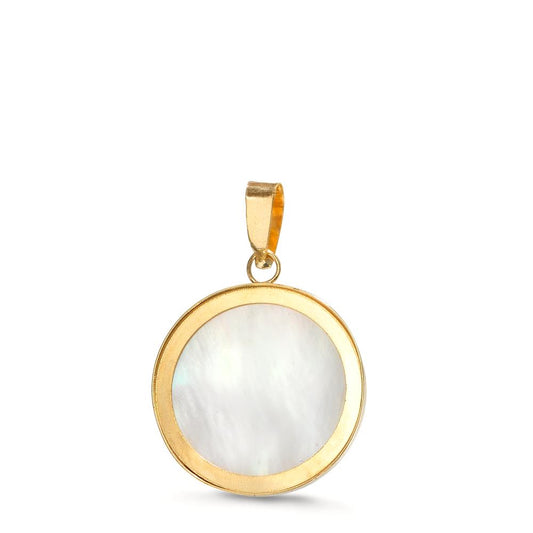 Pendant 18k Yellow Gold Mother of pearl Globe Ø12 mm