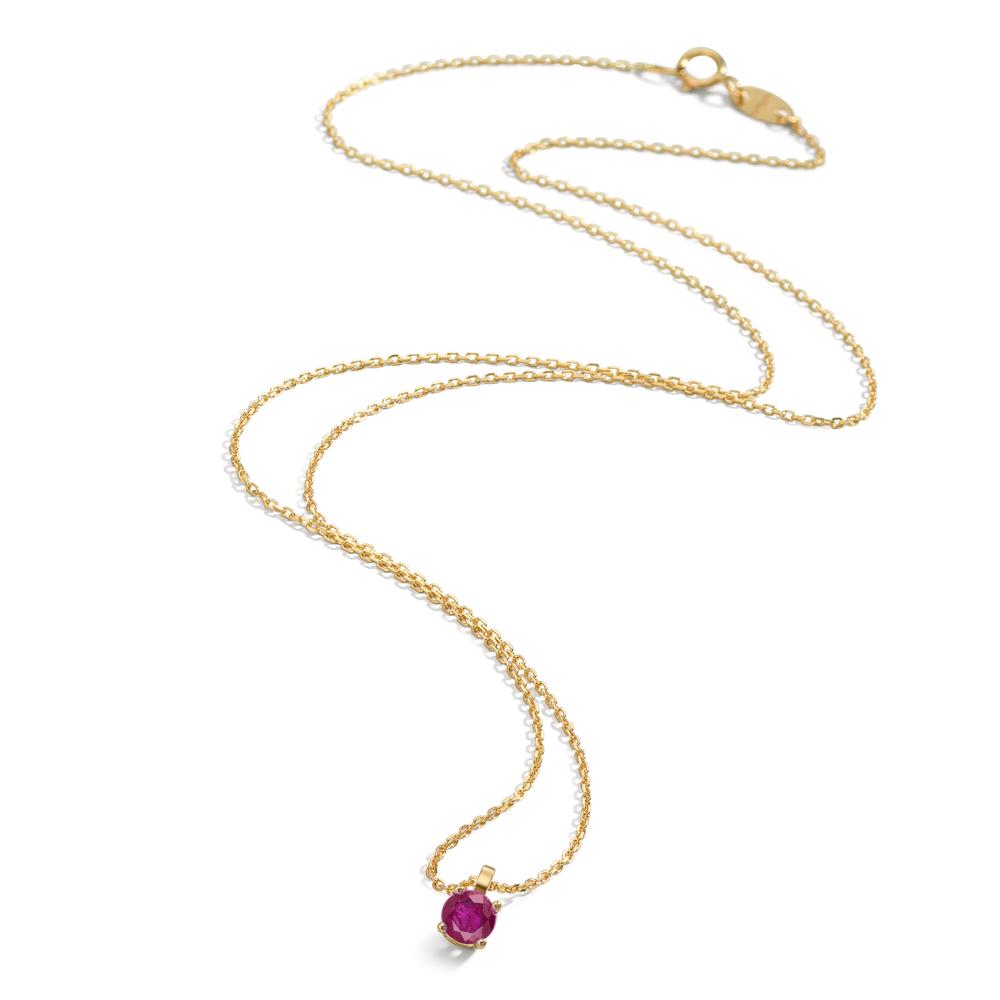 Necklace 18k Yellow Gold Ruby 0.26 ct 42 cm