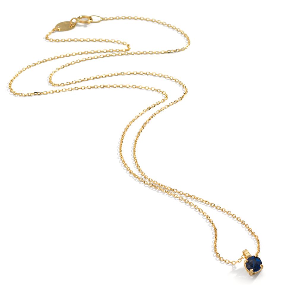 Necklace 18k Yellow Gold Sapphire 0.28 ct 42 cm