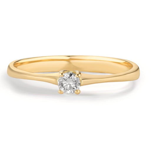 Solitaire ring 18k Yellow Gold Diamond 0.09 ct, w-si