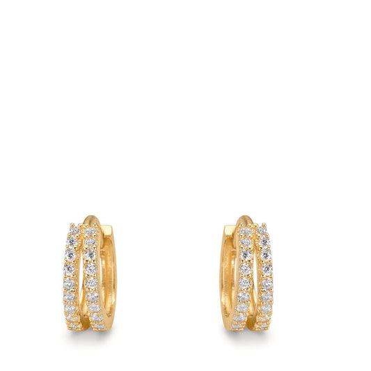 Hinged hoop 9k Yellow Gold Zirconia 36 Stones