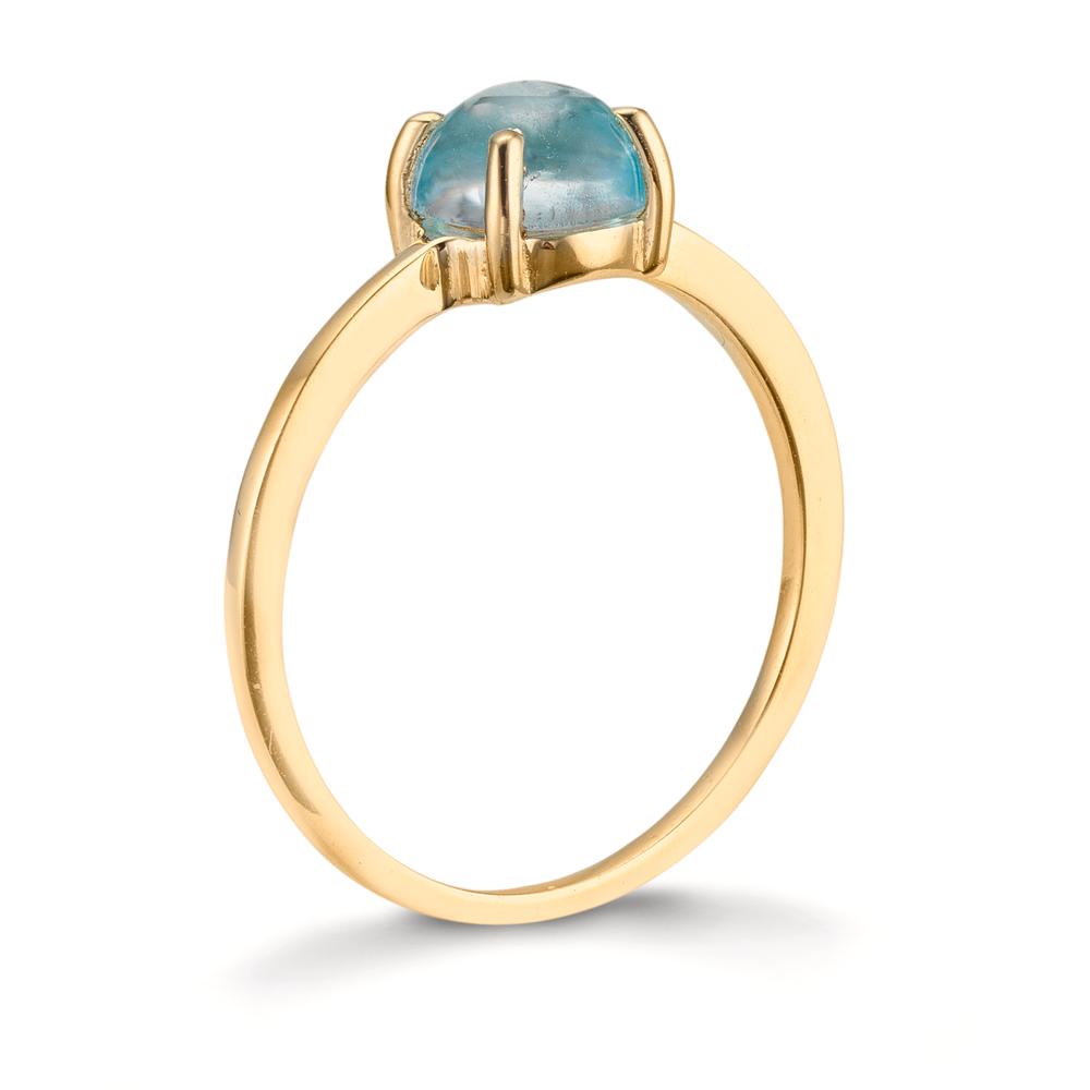 Ring 9k Yellow Gold Topaz Light Blue, 5.5 mm