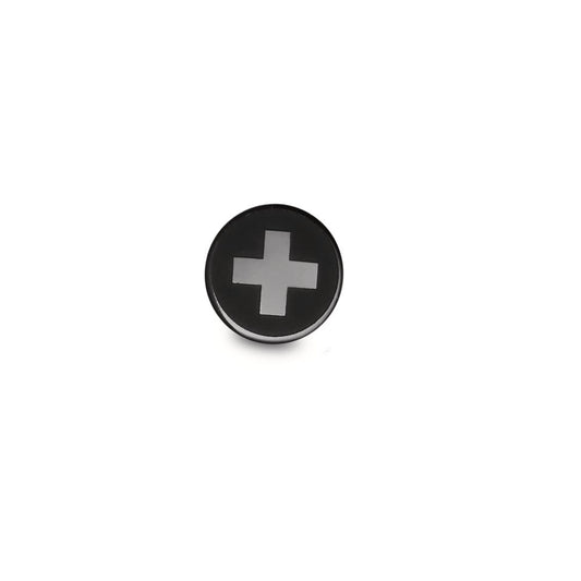 Single stud earring Stainless steel Black IP coated Ø8 mm