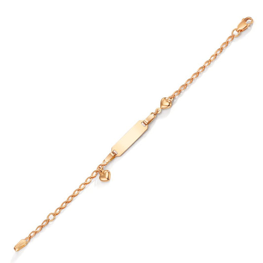 Engravable bracelet 18k Red Gold Heart 12-14 cm