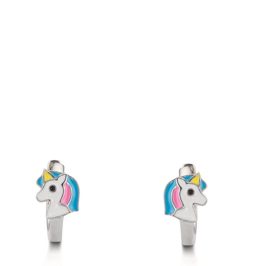 Hinged hoop Silver Rhodium plated Unicorn