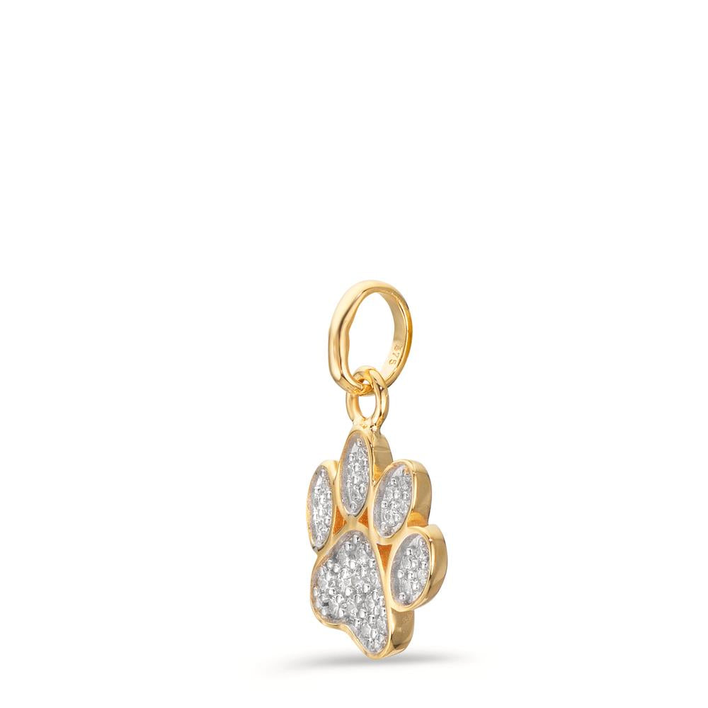 Pendant 9k Yellow Gold Zirconia Paw Ø9.5 mm