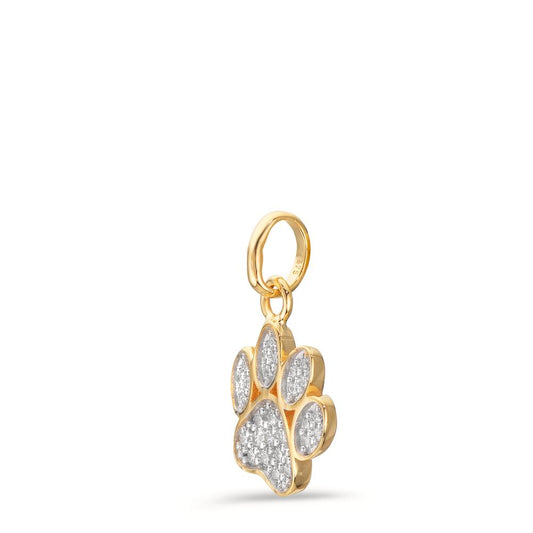 Pendant 9k Yellow Gold Zirconia Paw Ø9.5 mm