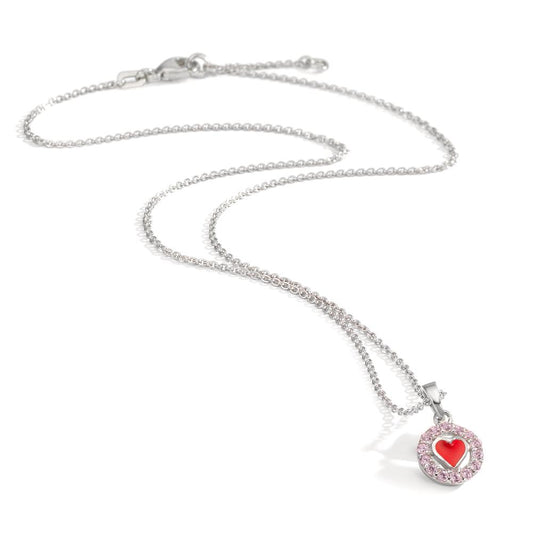 Necklace with pendant Silver Zirconia Rose Rhodium plated 36-38 cm